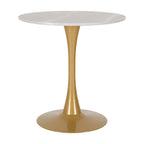 Table de bistrot ronde marron/gris-doré/noire avec pied central – Jusqu'à 3 places