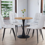 Table de bistrot ronde marron/gris-doré/noire avec pied central – Jusqu'à 3 places