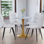 Table de bistrot ronde marron/gris-doré/noire avec pied central – Jusqu'à 3 places