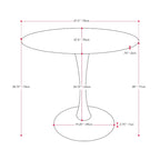 Table de bistrot ronde marron/gris-doré/noire avec pied central – Jusqu'à 3 places