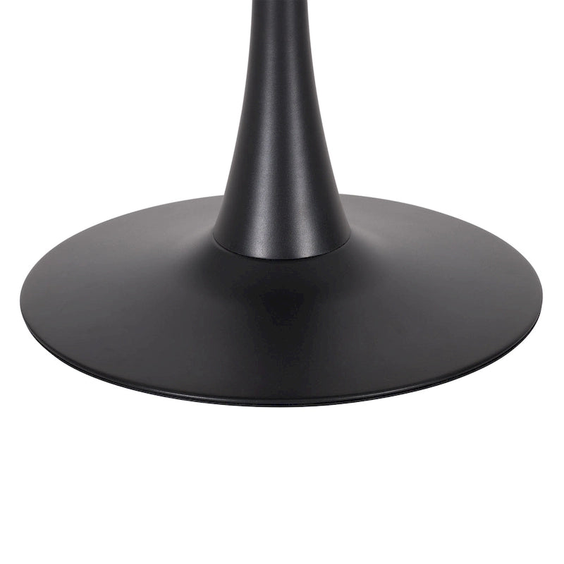 Table de bistrot ronde marron/gris-doré/noire avec pied central – Jusqu'à 3 places