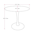 Table de bistrot ronde marron/gris-doré/noire avec pied central – Jusqu'à 3 places