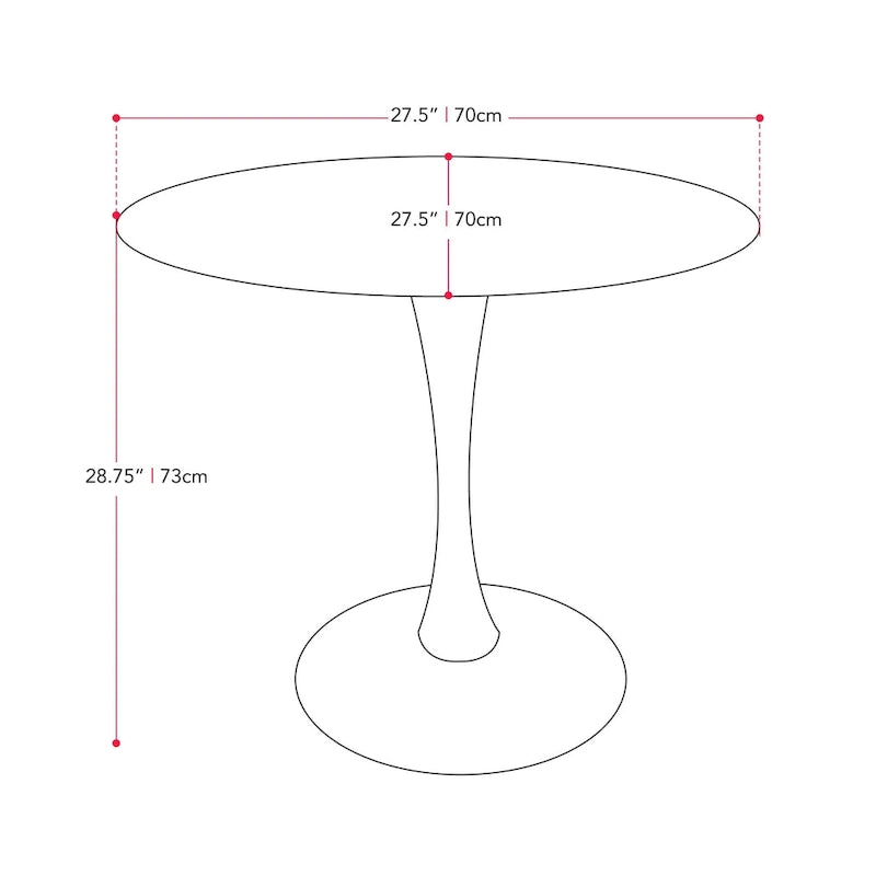 Table de bistrot ronde marron/gris-doré/noire avec pied central – Jusqu'à 3 places