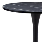 Table de bistrot ronde marron/gris-doré/noire avec pied central – Jusqu'à 3 places