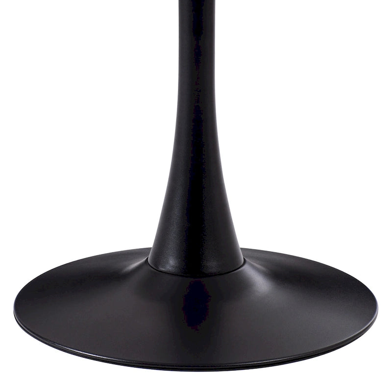 Table de bistrot ronde marron/gris-doré/noire avec pied central – Jusqu'à 3 places