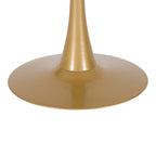 Table de bistrot ronde marron/gris-doré/noire avec pied central – Jusqu'à 3 places