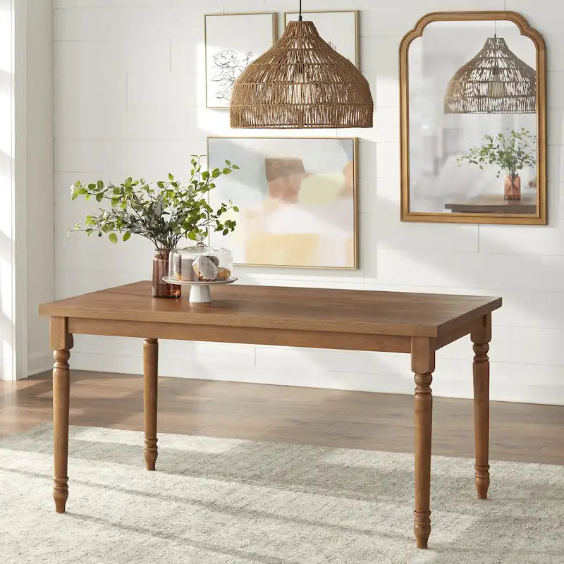 Table à manger rectangulaire Gris patiné / Marron rustique / Bois flotté, 4 à 6 places