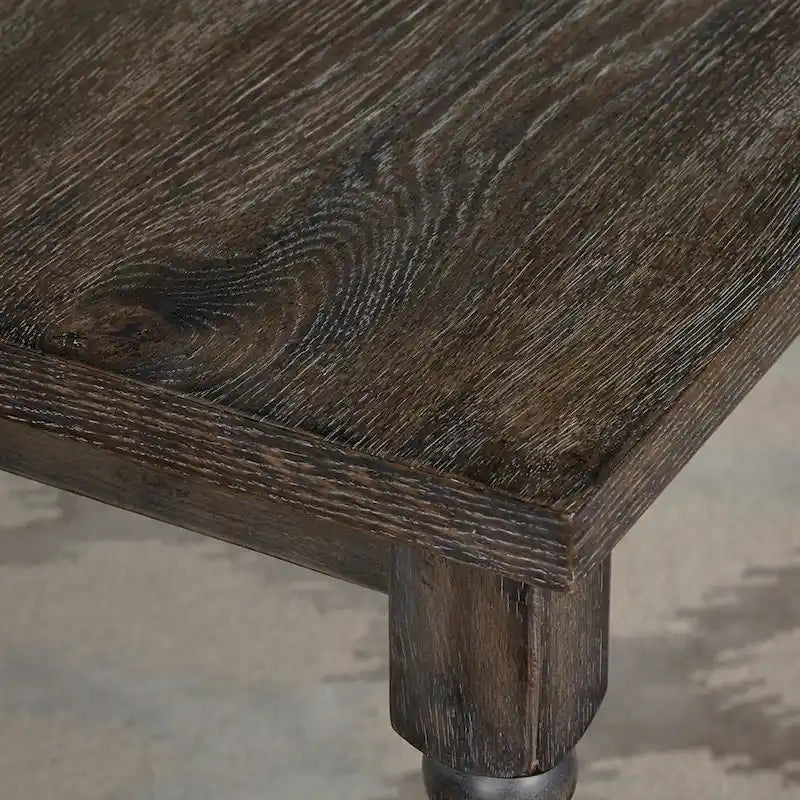 Table à manger rectangulaire Gris patiné / Marron rustique / Bois flotté, 4 à 6 places