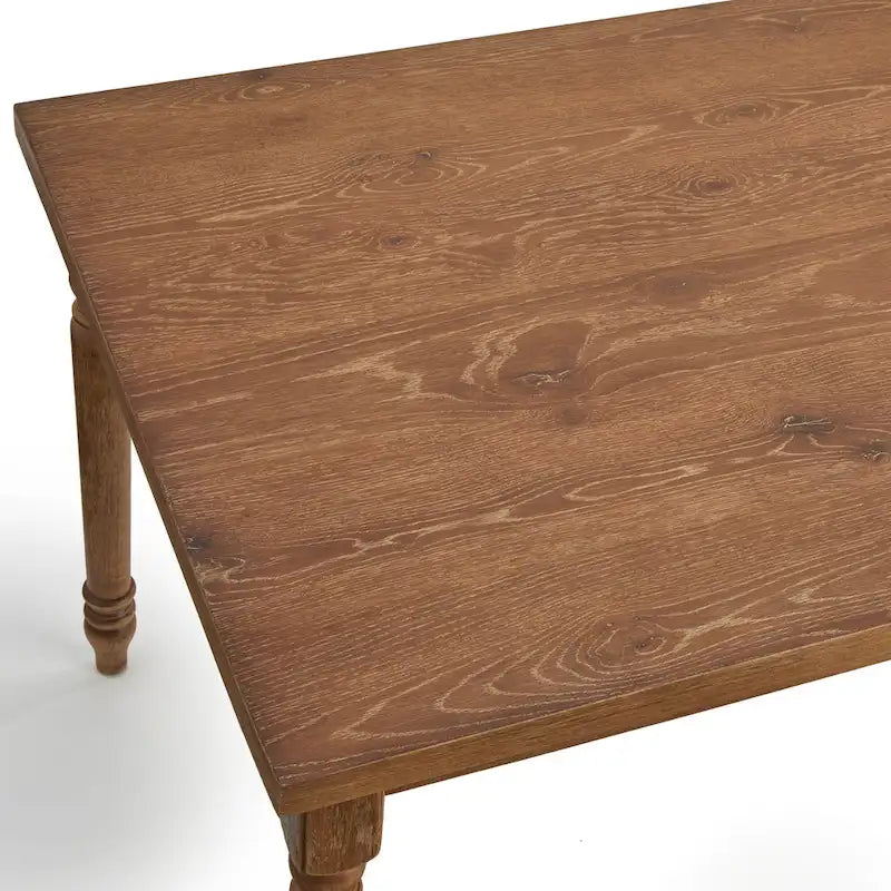 Table à manger rectangulaire Gris patiné / Marron rustique / Bois flotté, 4 à 6 places