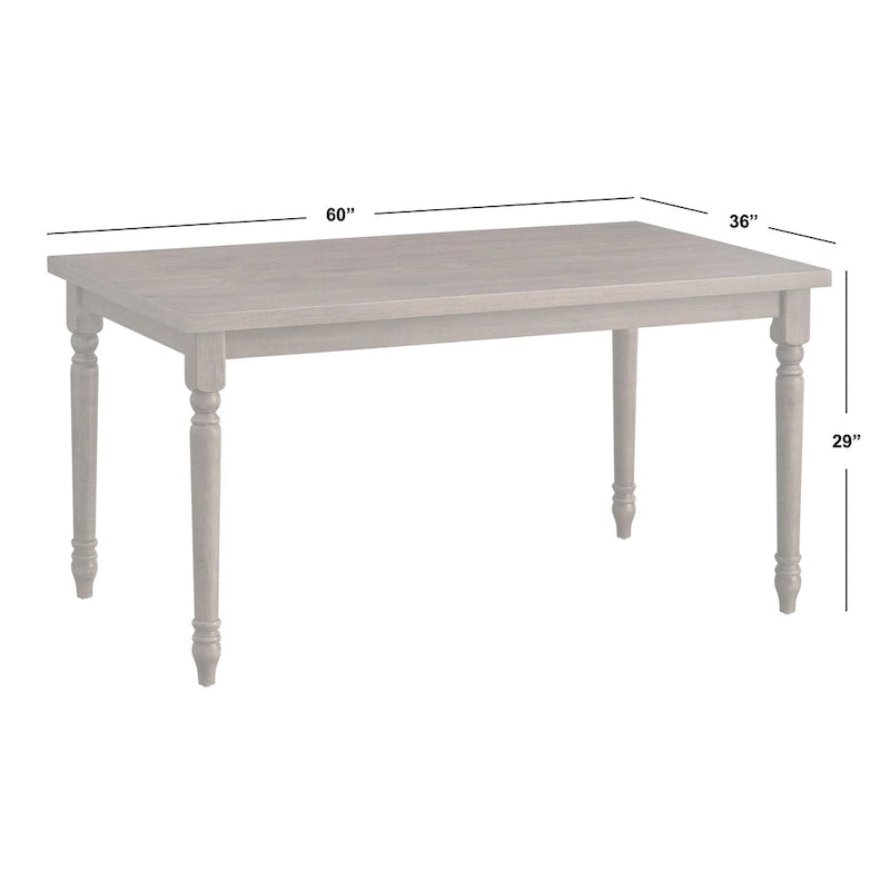 Table à manger rectangulaire Gris patiné / Marron rustique / Bois flotté, 4 à 6 places