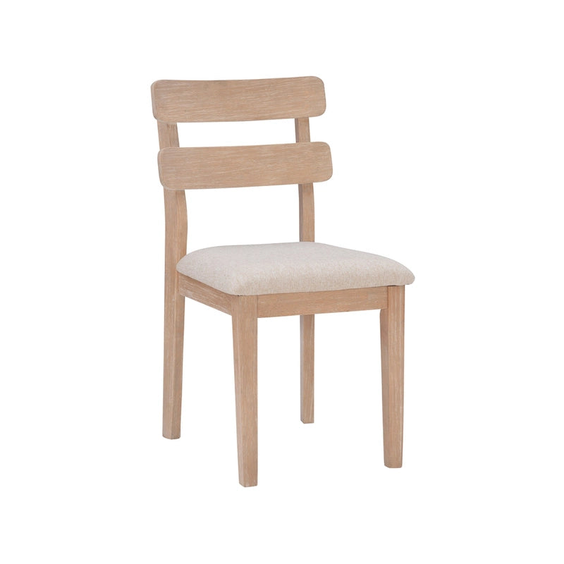 Chaise de salle à manger avec dossier en échelle de ferme, noir/naturel, lot de 2