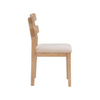 Chaise de salle à manger avec dossier en échelle de ferme, noir/naturel, lot de 2