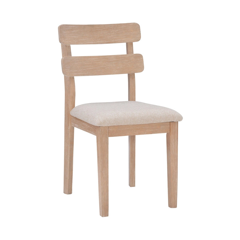 Chaise de salle à manger avec dossier en échelle de ferme, noir/naturel, lot de 2