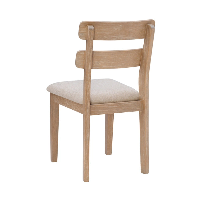 Chaise de salle à manger avec dossier en échelle de ferme, noir/naturel, lot de 2