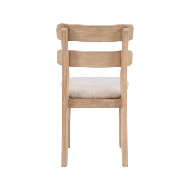 Chaise de salle à manger avec dossier en échelle de ferme, noir/naturel, lot de 2