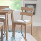 Chaise de salle à manger avec dossier en échelle de ferme, noir/naturel, lot de 2