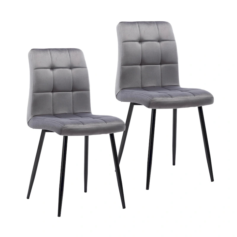 Chaises de salle à manger en velours, style mi-siècle, lot de 2