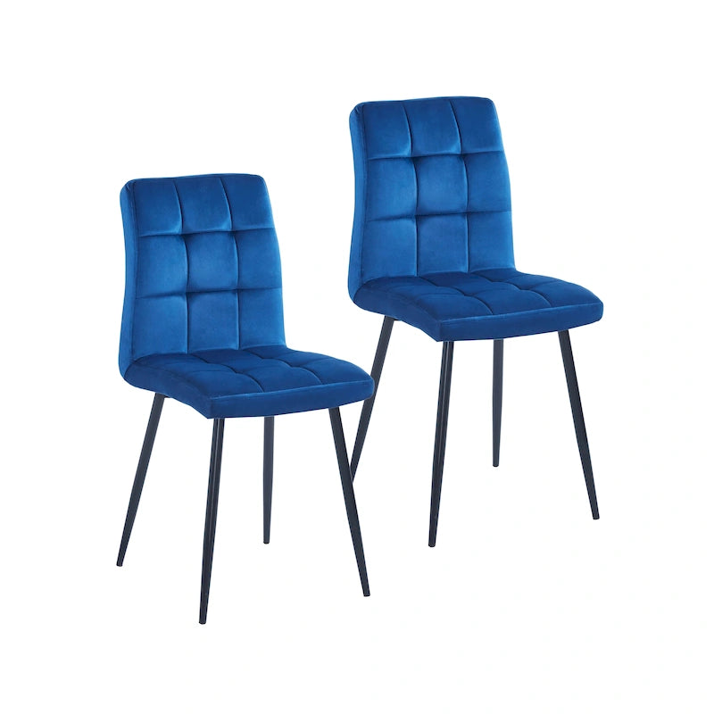 Chaises de salle à manger en velours, style mi-siècle, lot de 2