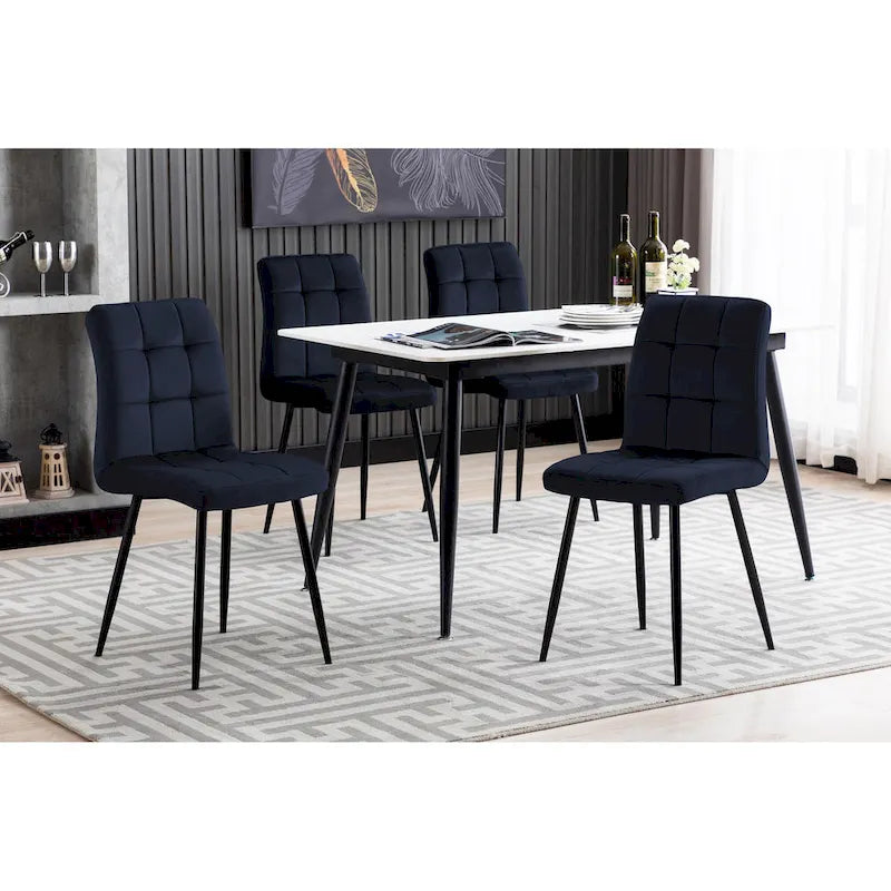 Chaises de salle à manger en velours, style mi-siècle, lot de 2
