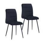 Chaises de salle à manger en velours, style mi-siècle, lot de 2