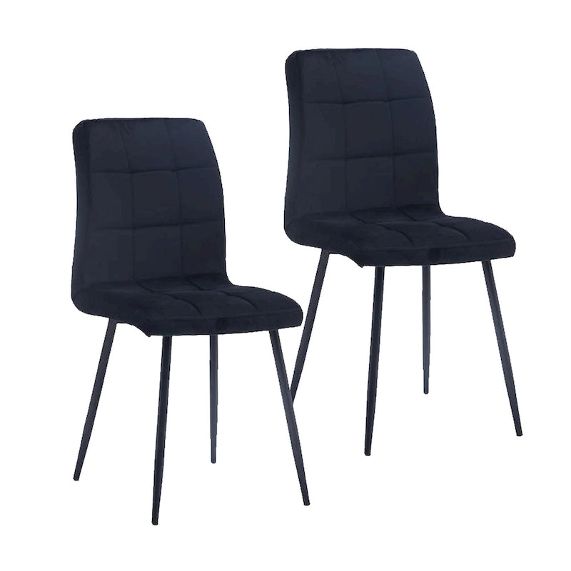 Chaises de salle à manger en velours, style mi-siècle, lot de 2