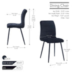 Chaises de salle à manger en velours, style mi-siècle, lot de 2