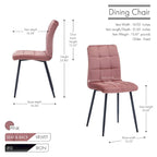 Chaises de salle à manger en velours, style mi-siècle, lot de 2