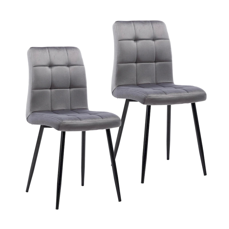 Chaises de salle à manger en velours, style mi-siècle, lot de 2
