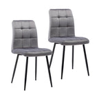Chaises de salle à manger en velours, style mi-siècle, lot de 2