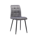 Chaises de salle à manger en velours, style mi-siècle, lot de 2
