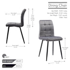 Chaises de salle à manger en velours, style mi-siècle, lot de 2