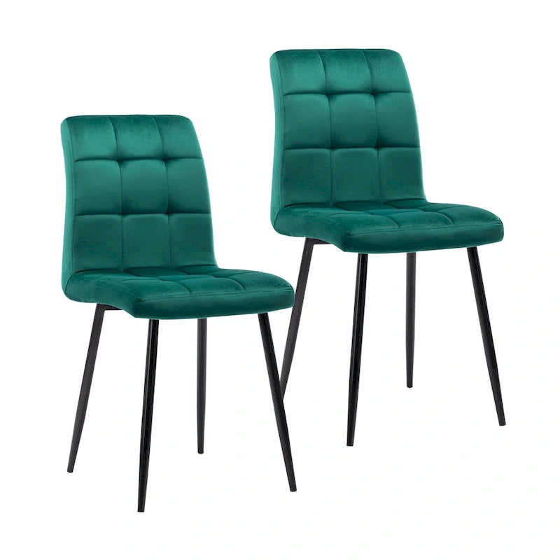 Chaises de salle à manger en velours, style mi-siècle, lot de 2