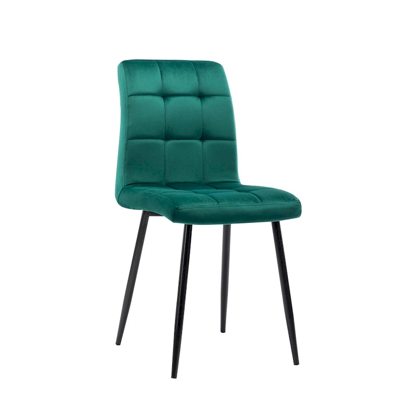 Chaises de salle à manger en velours, style mi-siècle, lot de 2