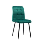 Chaises de salle à manger en velours, style mi-siècle, lot de 2