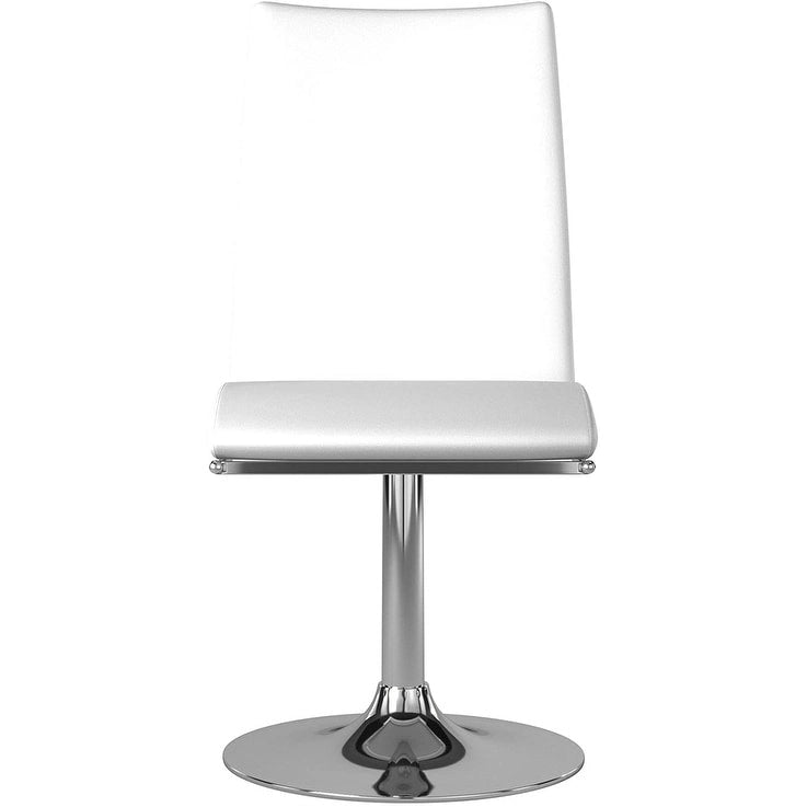 Chaise de salle à manger pivotante en similicuir avec piètement chromé, blanc/noir, lot de 2