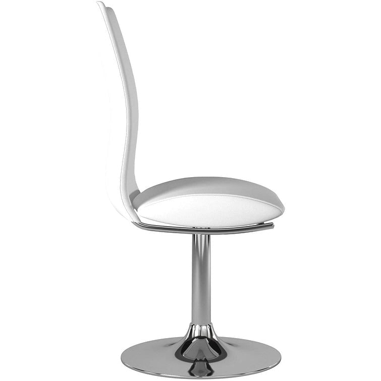 Chaise de salle à manger pivotante en similicuir avec piètement chromé, blanc/noir, lot de 2