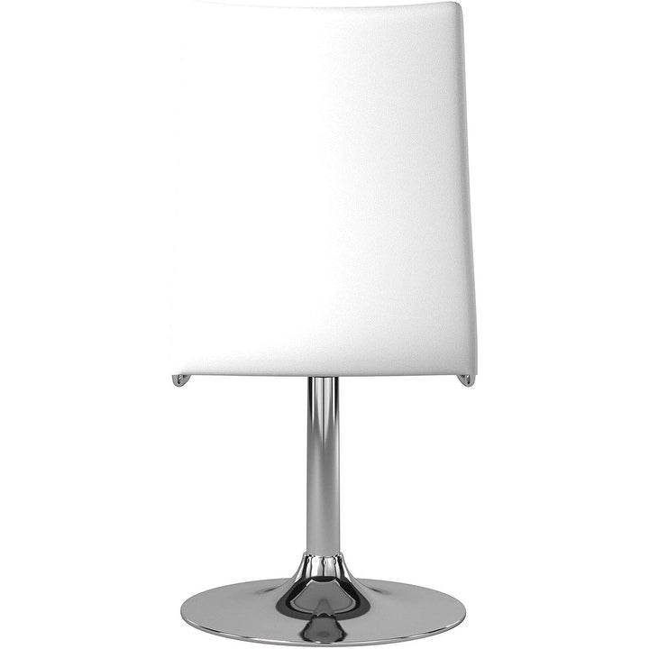 Chaise de salle à manger pivotante en similicuir avec piètement chromé, blanc/noir, lot de 2
