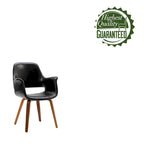 Chaise de salle à manger en cuir PU avec pieds en bois courbé, bleu/vert/blanc/noir, lot de 2