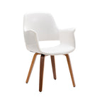 Chaise de salle à manger en cuir PU avec pieds en bois courbé, bleu/vert/blanc/noir, lot de 2