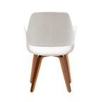 Chaise de salle à manger en cuir PU avec pieds en bois courbé, bleu/vert/blanc/noir, lot de 2