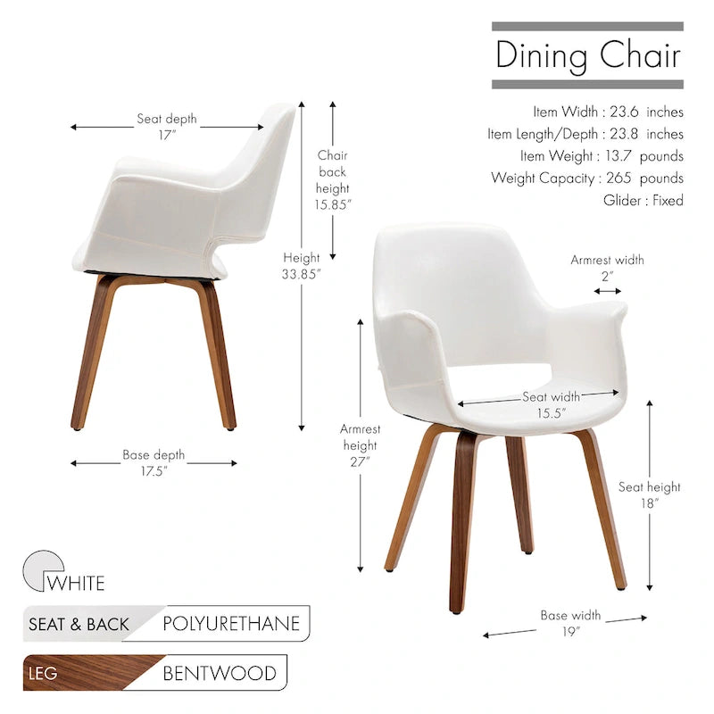 Chaise de salle à manger en cuir PU avec pieds en bois courbé, bleu/vert/blanc/noir, lot de 2