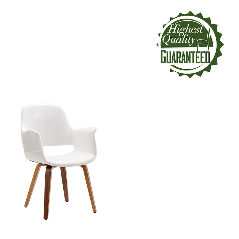 Chaise de salle à manger en cuir PU avec pieds en bois courbé, bleu/vert/blanc/noir, lot de 2