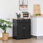 Buffet commode à 2 portes et 2 tiroirs – Noir vieilli / Brun rustique / Blanc / Gris