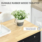 Buffet commode à 2 portes et 2 tiroirs – Noir vieilli / Brun rustique / Blanc / Gris
