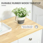 Buffet commode à 2 portes et 2 tiroirs – Noir vieilli / Brun rustique / Blanc / Gris