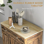 Buffet commode à 2 portes et 2 tiroirs – Noir vieilli / Brun rustique / Blanc / Gris