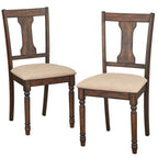 Chaise de salle à manger de ferme avec coussin, gris patiné / marron rustique / bois flotté, lot de 2