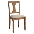 Chaise de salle à manger de ferme avec coussin, gris patiné / marron rustique / bois flotté, lot de 2