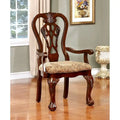 Fauteuil en tissu marron cerise, style traditionnel, lot de 2