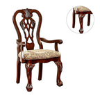 Fauteuil en tissu marron cerise, style traditionnel, lot de 2